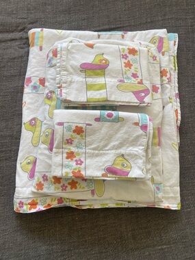 Garnet Hill Weiner Dogs flannel double sheet set.